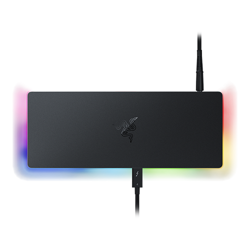 Razer Thunderbolt™ 4 Dock Chroma - Black - Universal Thunderbolt™ 4 dock with 10 ports for maximum connectivity - Connectivity to Maximize Your Setup - Future-proof and Backwards-compatible - Pass-through Charging