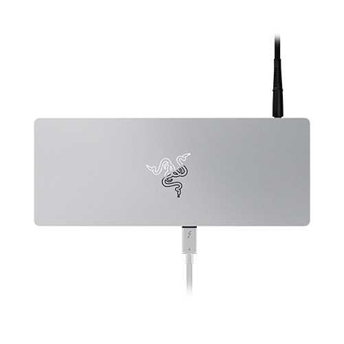 Razer Thunderbolt™ 4 Dock - Mercury - Universal Thunderbolt™ 4 dock with 10 ports for maximum connectivity - Expanded Capabilities with 10 ports in one - Compatible with Windows and Mac devices - Connect up to 2 x 4K displays (Intel Mac) and 1 x 4K (M1 Ma