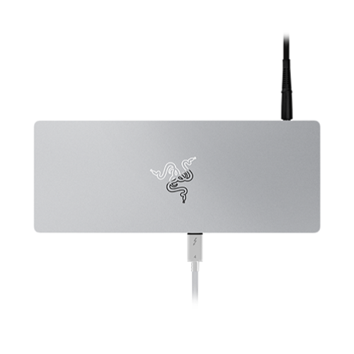 Razer Thunderbolt�Ѣ 4 Dock - Mercury - Universal Thunderbolt�Ѣ 4 dock with 10 ports for maximum connectivity - Expanded Capabilities with 10 ports in one - Compatible with Windows and Mac devices - Connect up to 2 x 4K displays (Intel Mac) and 1 x 4K (M1 