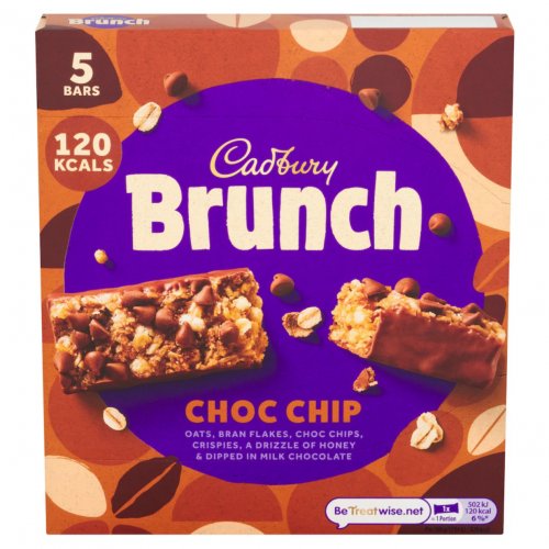 Cadbury Brunch Choc Chip Milk Chocolate Cereal Bars 5 x 28g