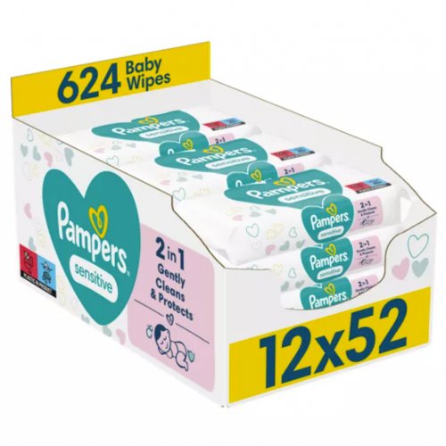 Pampers Sensitive Baby Wipes 12 Packs
