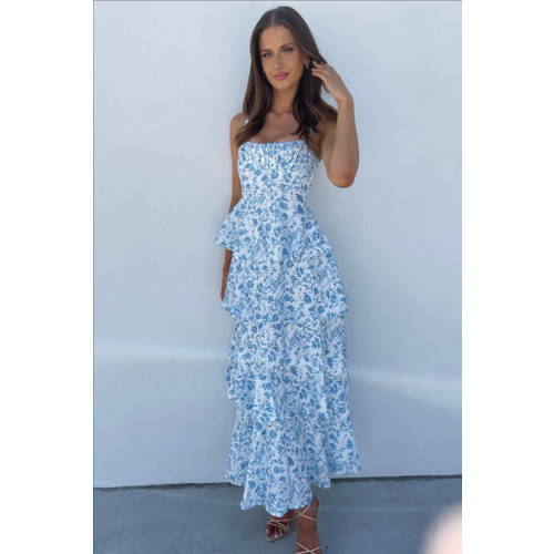 Floral Print Square Neck Strap