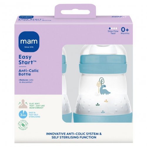 Mam Anti Colic Bottle 0+ Months 160Ml X2