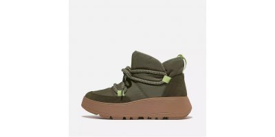 F-MODE Water-Resistant Fleece-Lined Mesh Flatform Laced Booties