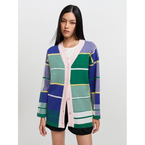 Mixed Stripe Cardigan - Multi Color