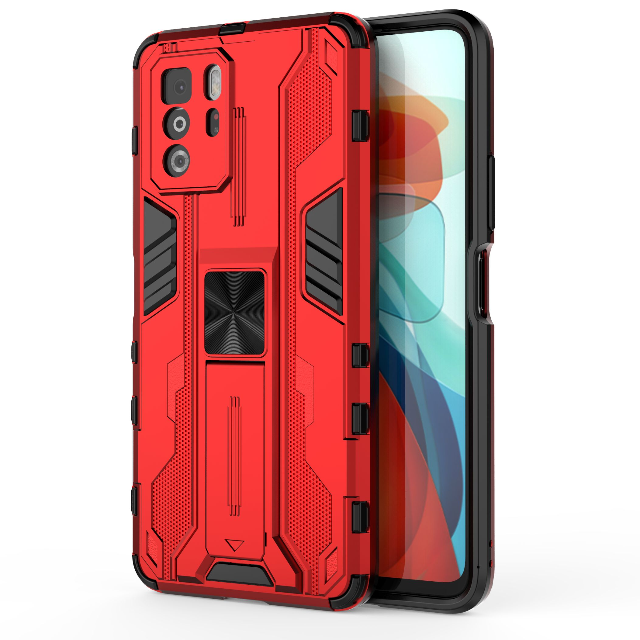 Phone Case For Xiaomi Redmi Note 10S 10 Pro 5G 4G Max Luxury Shockproof Armor Invisible Magnetic Bracket Protection Back Cover