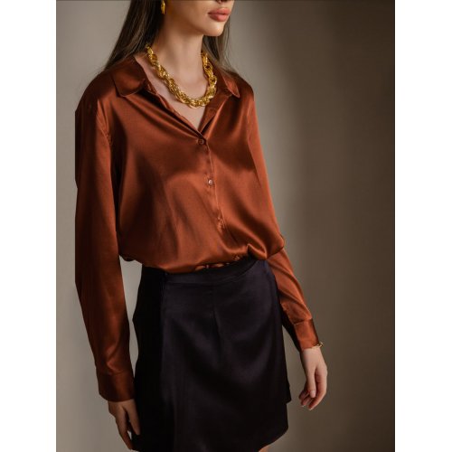 19Momme Silk Basic Lapel Shirt 