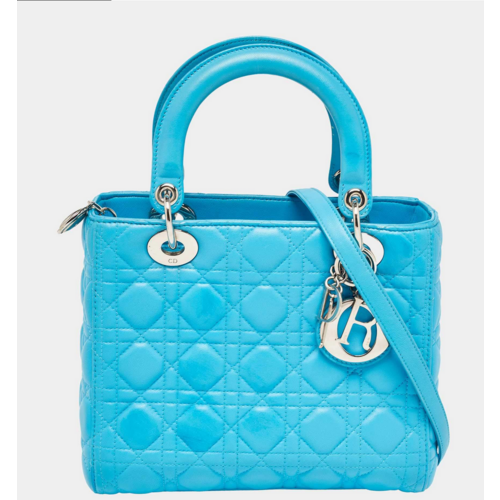 Dior Blue Cannage Leather Medi