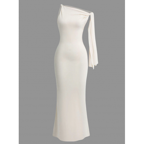 Asymmetrical Twist Knot Mermaid Maxi Dress