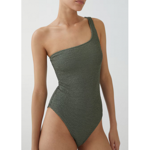 Asymmetrical textured swimsuit