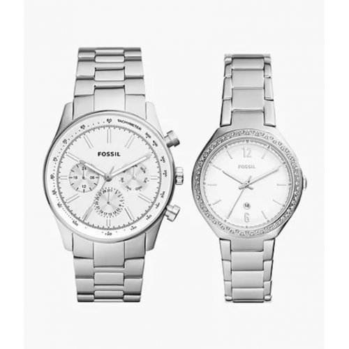 His and Hers Multifunction Stainless Steel Watch Box Set