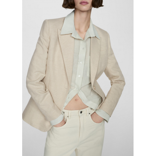 Houndstooth linen jacket