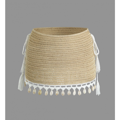 Crochet Shell Tassel Knit Skirt 
