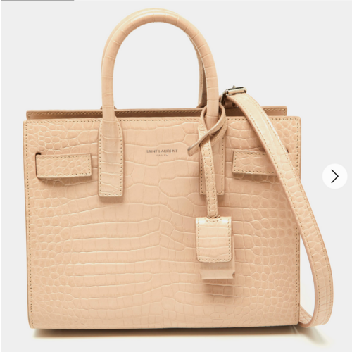Saint Laurent Pink Croc Bag