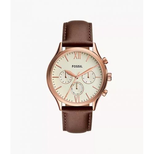 Fenmore Multifunction Brown Leather Watch