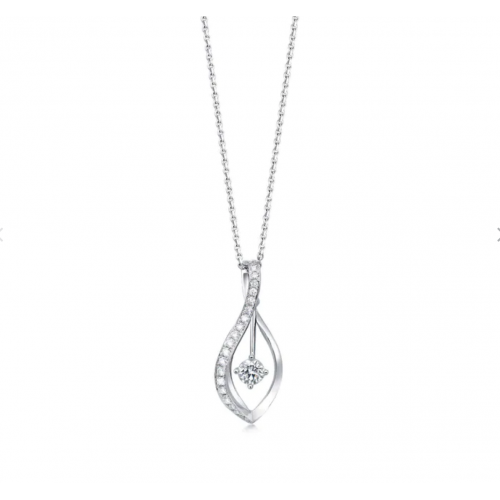 'Sculpt' 18K White Gold Diamond Pendant