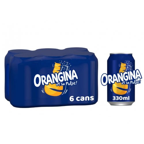 Orangina Sparkling Fruit Drink Cans 6 Pack