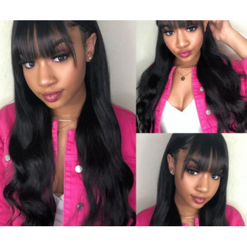  Ready To Go Loose Body Wave Wigs With Bangs Transparent Lace Closure Wigs 