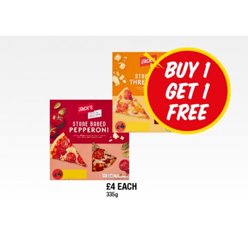 Jack's Stonebaked Pizza Three Cheese, Pepperoni