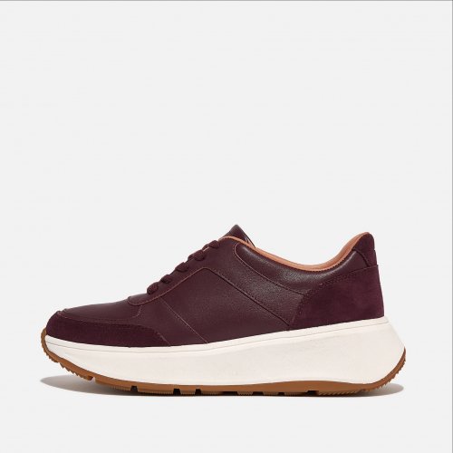 F-MODE Leather/Suede Flatform Trainers