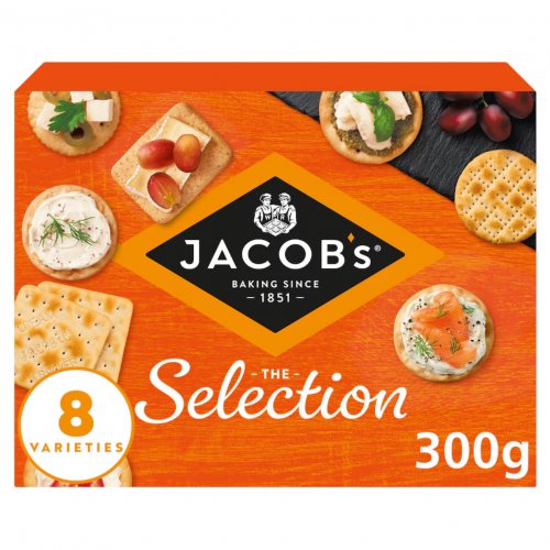 Jacob's Biscuits for Cheese 8 Variety Cracker Selection 300g