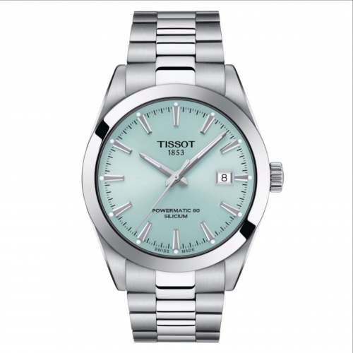 Tissot Gentleman Automatic 40mm Ice Blue Dial Steel Case Watch