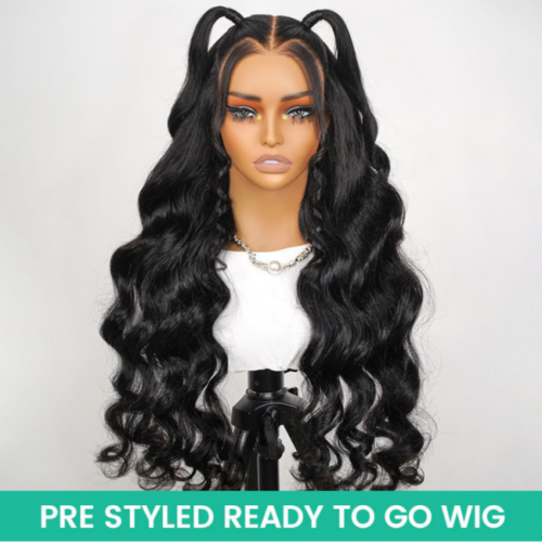 Ready To Go - Bouncy Body Wave Pre-Styled 6*8 HD Lace Wigs Glueless Wigs