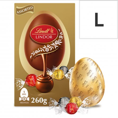 Lindt Lindor Milk Chocolate Egg with Assorted Truffles 260g 