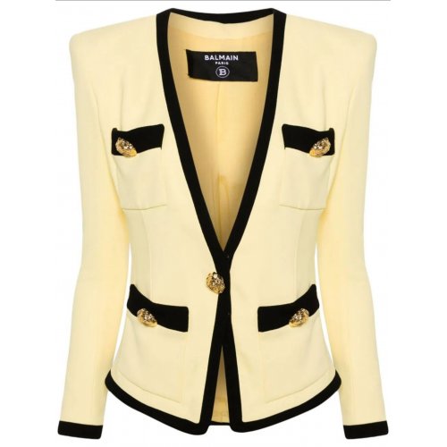  Balmain 4 PKTS COLLARLESS JACKET 