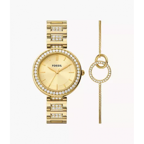 Box Set Watch Karli 3-set work bracelet stainless steel gold color