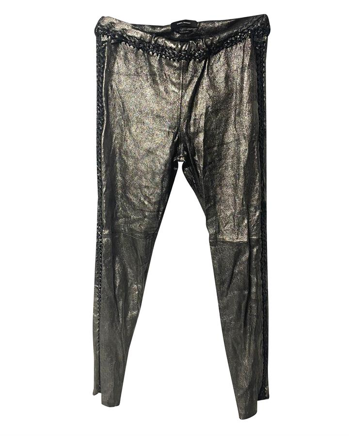 Isabel Marant Isabel Marant Metallic Leggings In Silver Leather -Pre