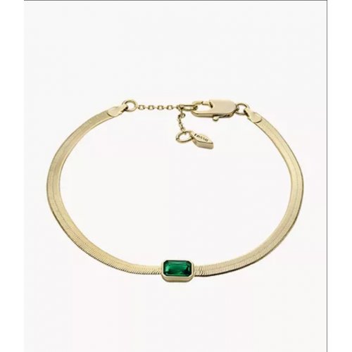 Evergreen Gems Emerald Green Crystal Chain Bracelet