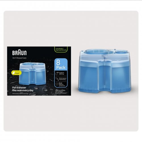 Braun 3-in-1 ShaveCare Cleaning Cartridge 8 Pack