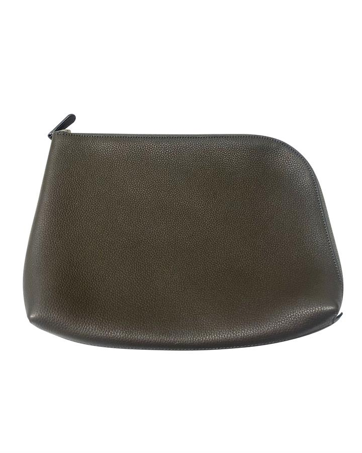 The Row The Row Medium Square Pochette In Black Calfskin Leather -Pre