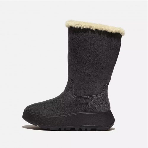 F-MODE Double-Faced Shearling Leather Flatform Calf Boots
