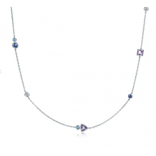 'Form' 18K White Gold Amethyst Necklace