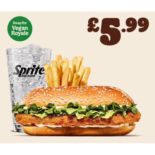 LARGE CHICKEN/VEGAN ROYALE MEAL