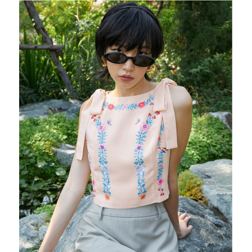 Wild Flowers Tank Top - Cream