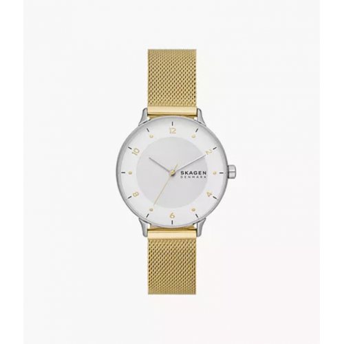 Riis Three-Hand Gold-Tone Stainless Steel Mesh Watch