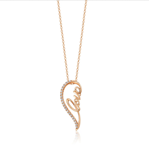 18K Rose Gold Diamond Necklace