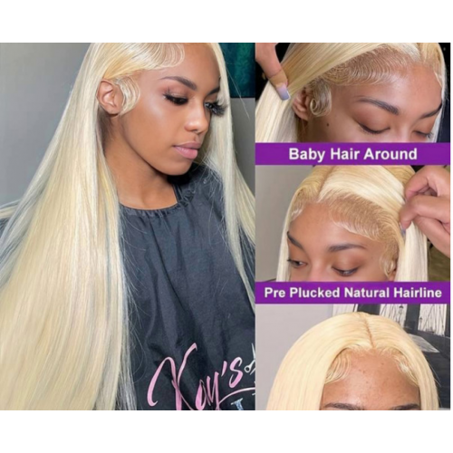 Pure 613 Blonde Straight HD Lace Wigs With Super Natural Baby Hair 
