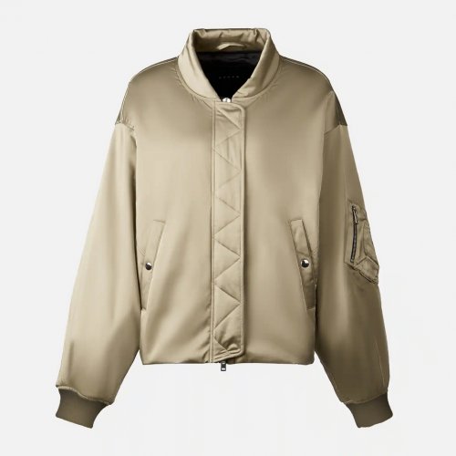 Bomber jacket in satin Green