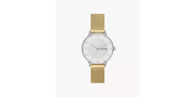 Riis Three-Hand Gold-Tone Stainless Steel Mesh Watch
