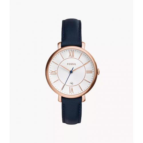 Jacqueline Navy Leather Watch