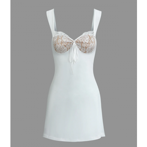 Lace Bust Tie Sleeveless Mini Dress