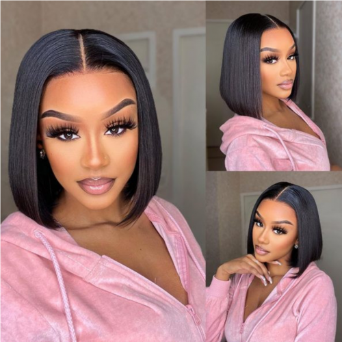  Bob Lace Front Virgin Hair Straight Wigs
