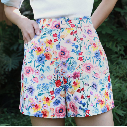 Blooming Valley Shorts - White