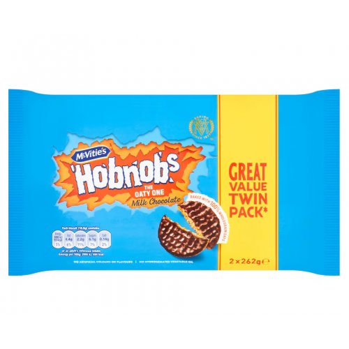 McVitie's Hobnobs The Oaty One Milk Chocolate Biscuits Twin Pack 524g