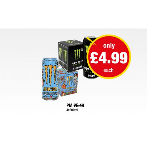 Monster Energy Drinks (4x500ml)