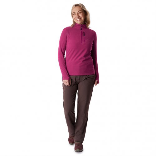  Women's Microgrid Fleece Zip Neck Top 